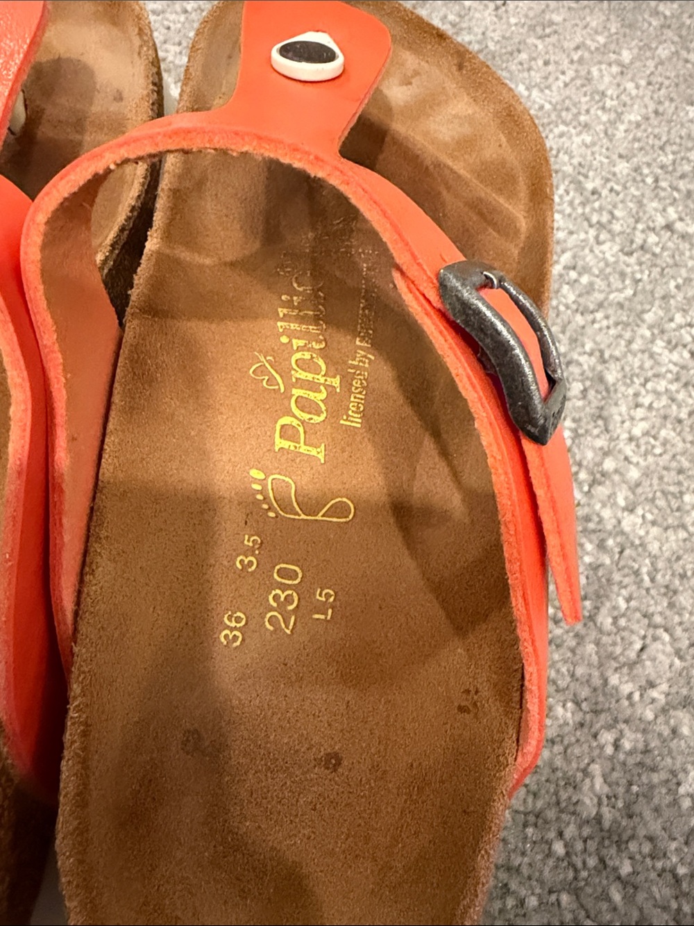 Papillio Orange Toe-Post Sandals with Buckle - Picture 2 of 5
